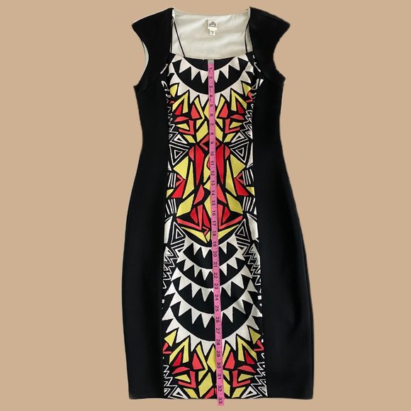 Sangria - Black / Multicolor Print - Bodycon Dress - Picture 5 of 6